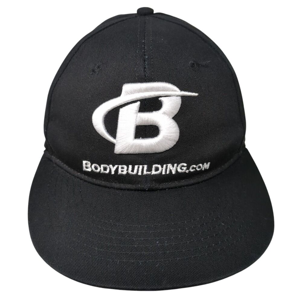 Bodybuilding.com Snapback Hat Black One Size Embroidered Logo 6 Panel
